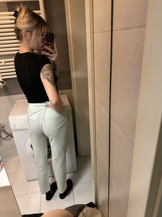Spodnie eleganckie miętowe