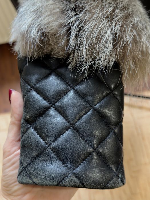 Шкіряна куртка Dolce&Gabbana с хутром чорнобурки