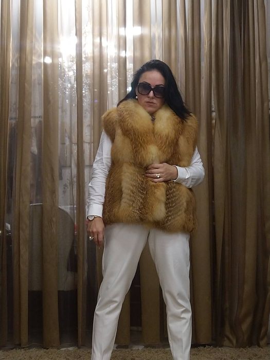 MUST HAVE 2025 Colete pêlo autêntico Raposa Dourada