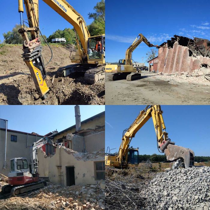 Wyburzenia rozbiórki niwelacje wykopy utwardzanie terenu kruszywa