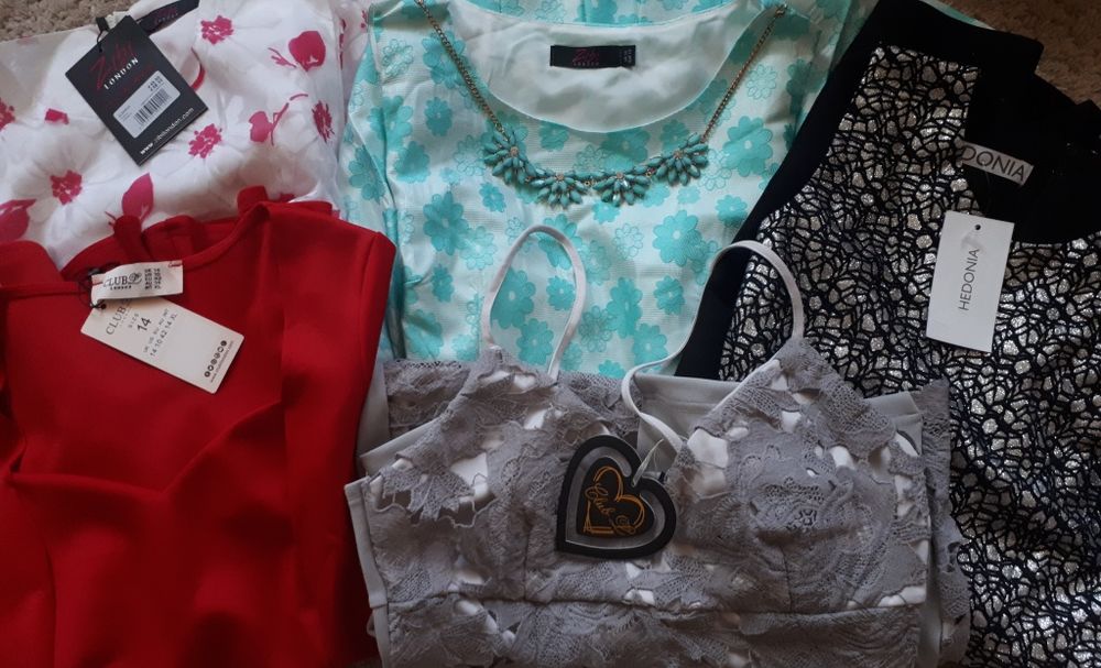 Zestaw ubrań damskich paka sukienki 42 L / XL nowe piekne