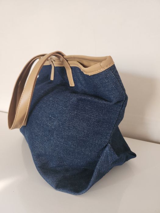 Torba jeansowa duża szoperka Made in Italy
