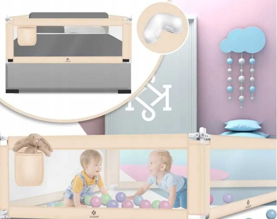 Barierka ochronna do łóżka dziecięcego KESSER® | Beżowy | 150 cm