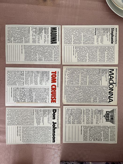 Anos 80 revistas bravo autógrafos artistas