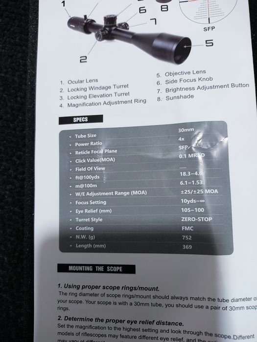 Mira telescópica nova