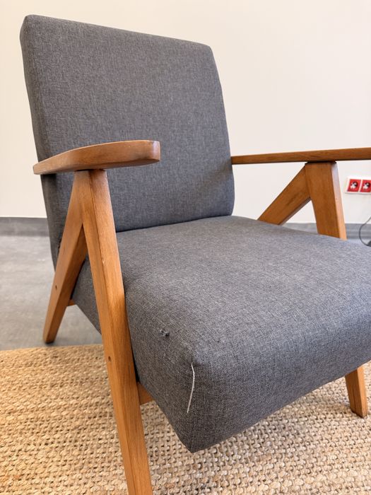 Fotel szary (retro/styl PRL)