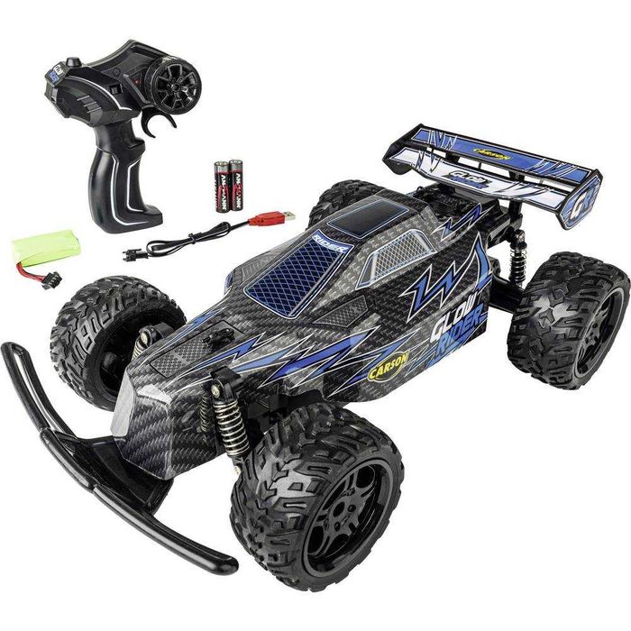 DUŻY Model Samochód RC Carson Glow Rider 1:12 Niebieski z podświetleniem LED