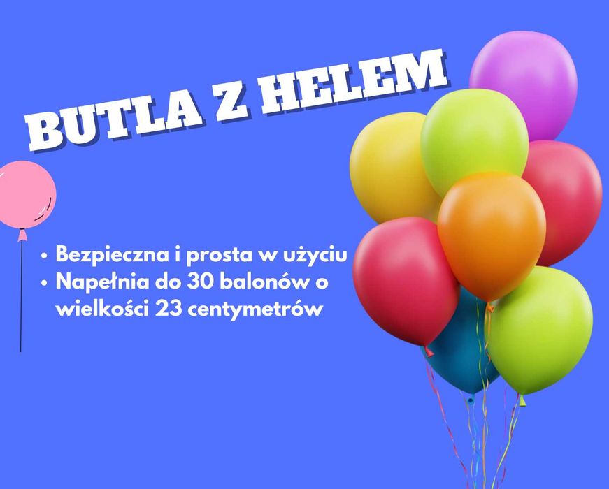 Butla z helem. Hel do napełnienia 30 balonów. Wesele, Ślub, Urodziny
