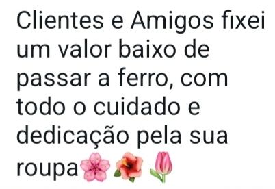 Fixei um valor baixo passar a ferro