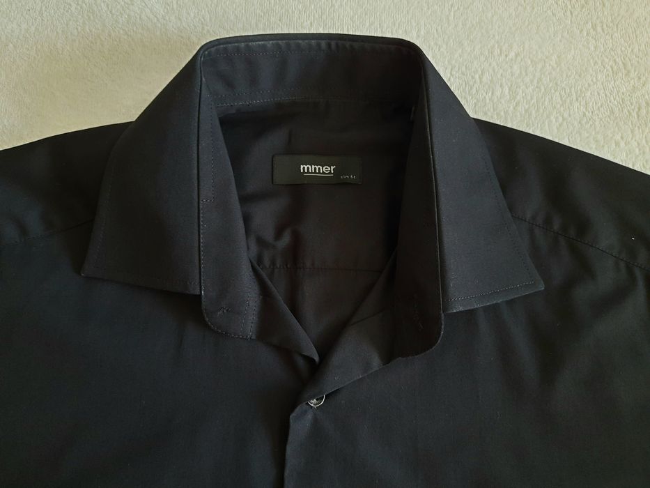 Czarna koszula slim fit 38