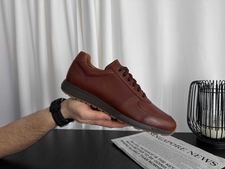 Кросівки коричневі шкіряні Walbusch (Оригінал, 42-42,5 р).