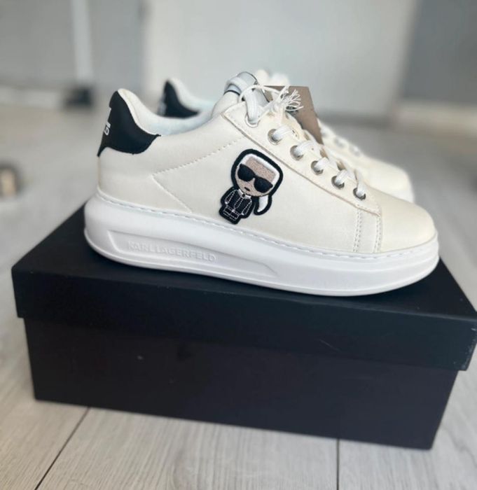 Buty Karl biale nowe Lagerfeld sneakersy skorzane obuwie letnie