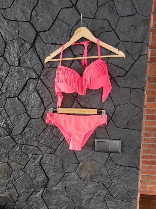 Azulena bikini frędzle XL 42 różowy fluo tkanina odporna na chlor