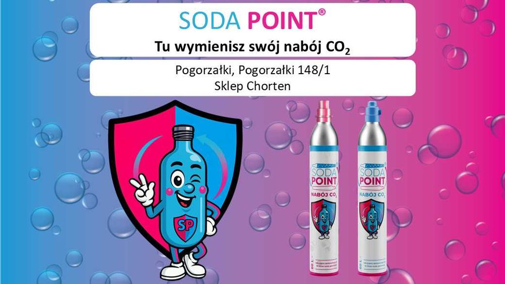 SODA POINT Pogorzałki, Pogorzałki 148/1 Wymiana nabojów CO2
