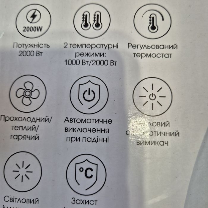 Тепловентилятор 2000 ватт