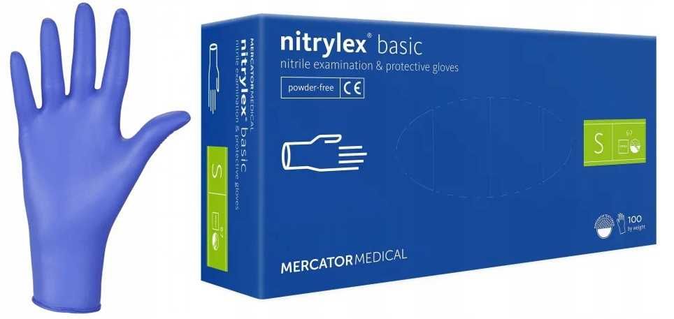 Rękawice nitrylowe 100 szt. nitrylex basic dark blue 7-s - 10 kpl.