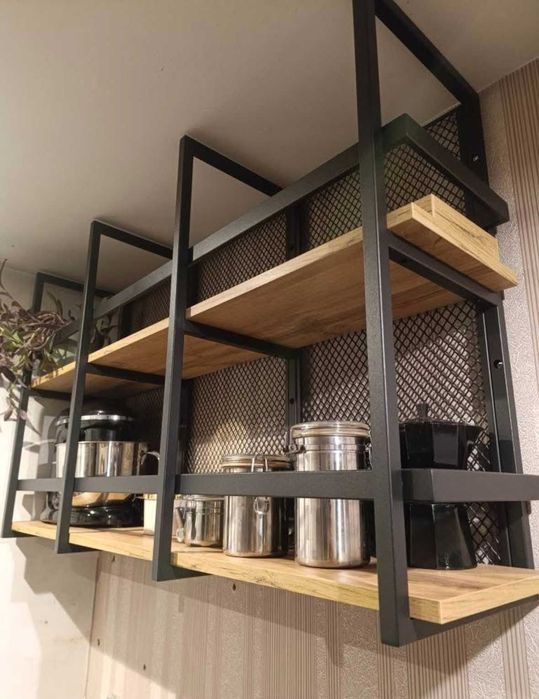 półki wiszące ścienne loft