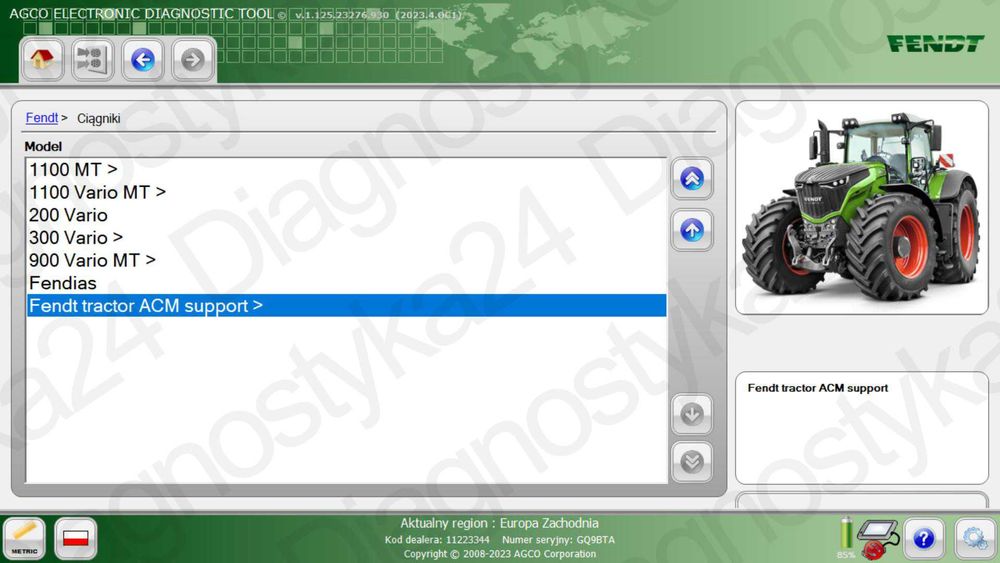 AGCO EDT Electronic Diagnostic Tool 2025.4 2x4 4x4 Can USB Najnowsza W