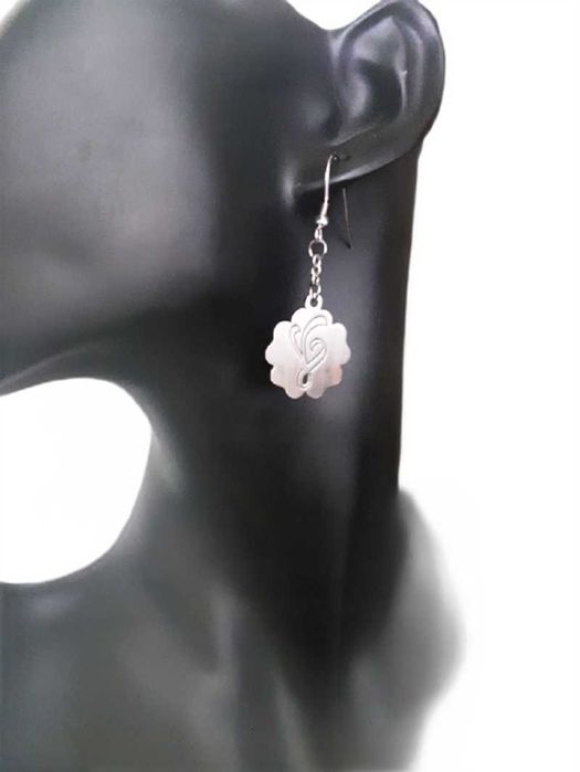 Kolczyki Srebrne, Lekkie, Kwiat Kwiatek Stal Chirurgiczna Nierdzewna