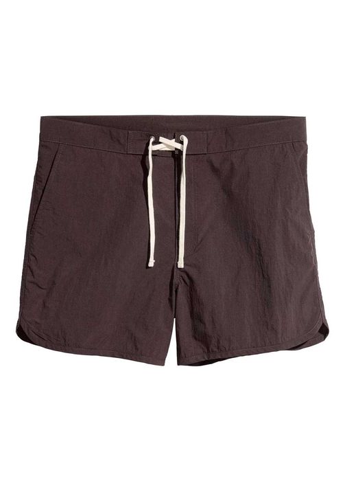 Пляжные шорты H&M однотонные тёмно-коричневые новые