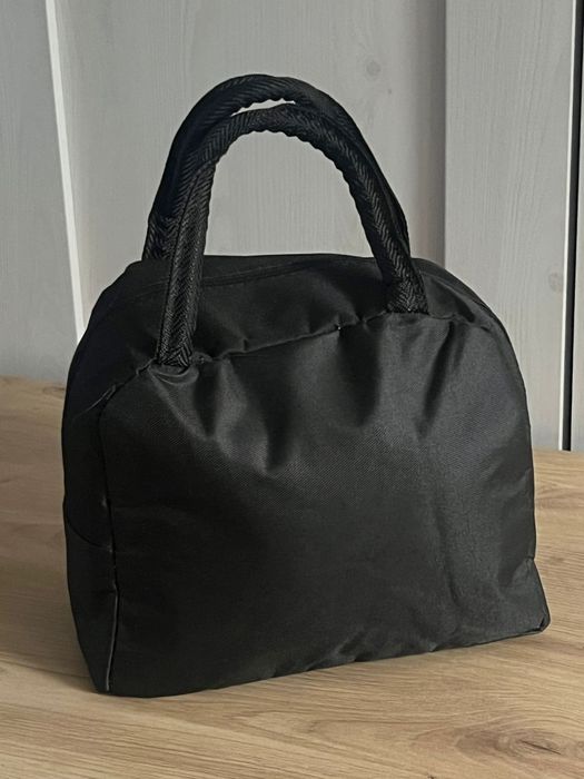 Nowa czarna torba termiczna śniadaniowa