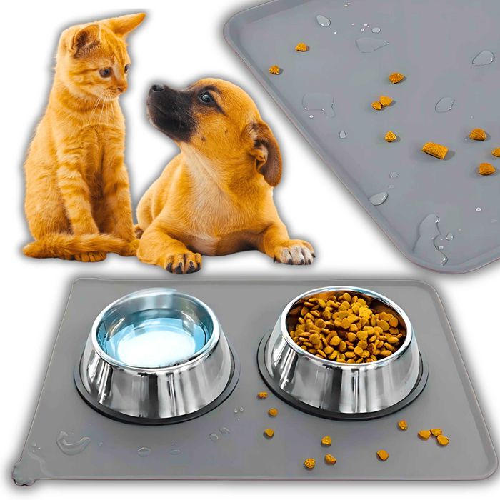 Wodoodporna mata pod miskę dla psa lub kota antypoślizgowa, silikonowa