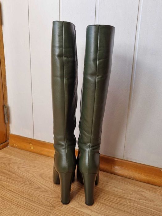 Сапоги Mario Muzi демісезон зелені + сумка в подарунок