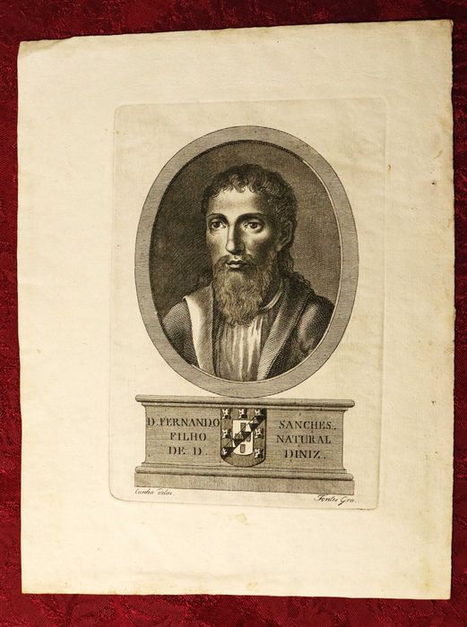 D. Fernando Sanches Filho Natural de D. Dinis, gravura antiga
