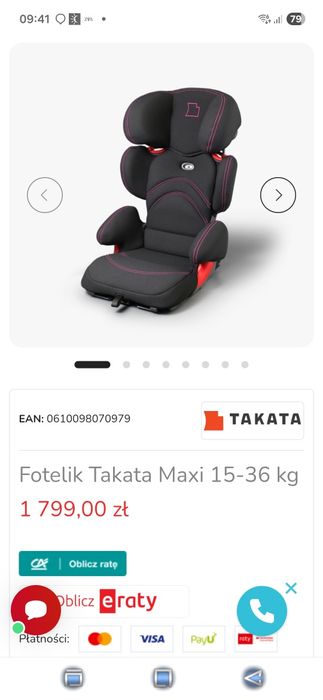 Fotelik samochodowy Takata Maxi 15-36 kg