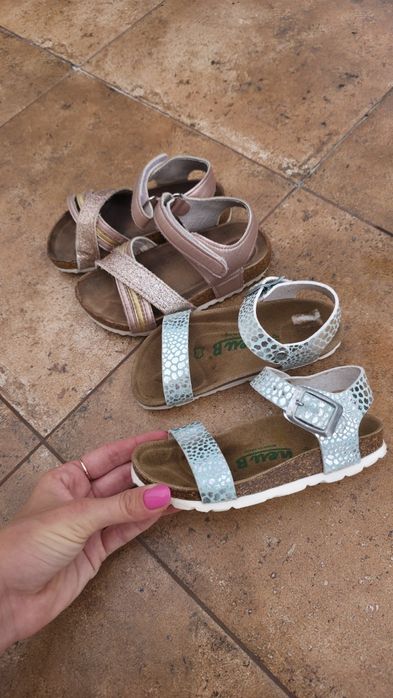 Skórzane sandałki dla dziewczynki klapki buciki zestaw sandałów sandał