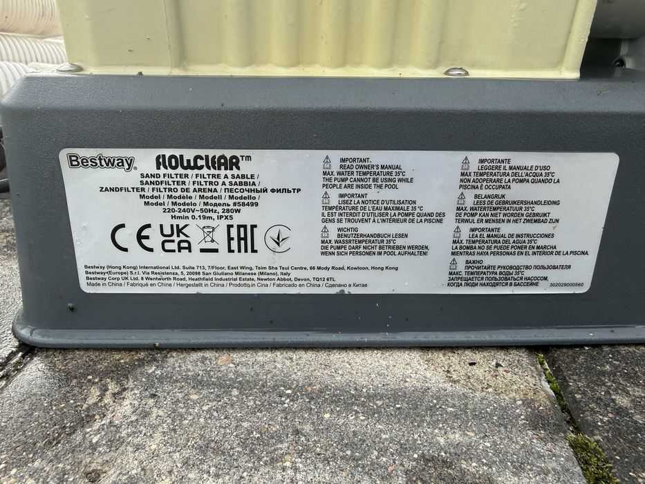 Pomap/filtr piaskowy Bestway 58499 o wydajności 8327 l/h.