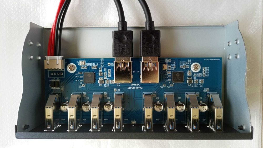 USB 3.0 х 8 портов HUB концентратор 5,25" передняя панель в корпус ПК