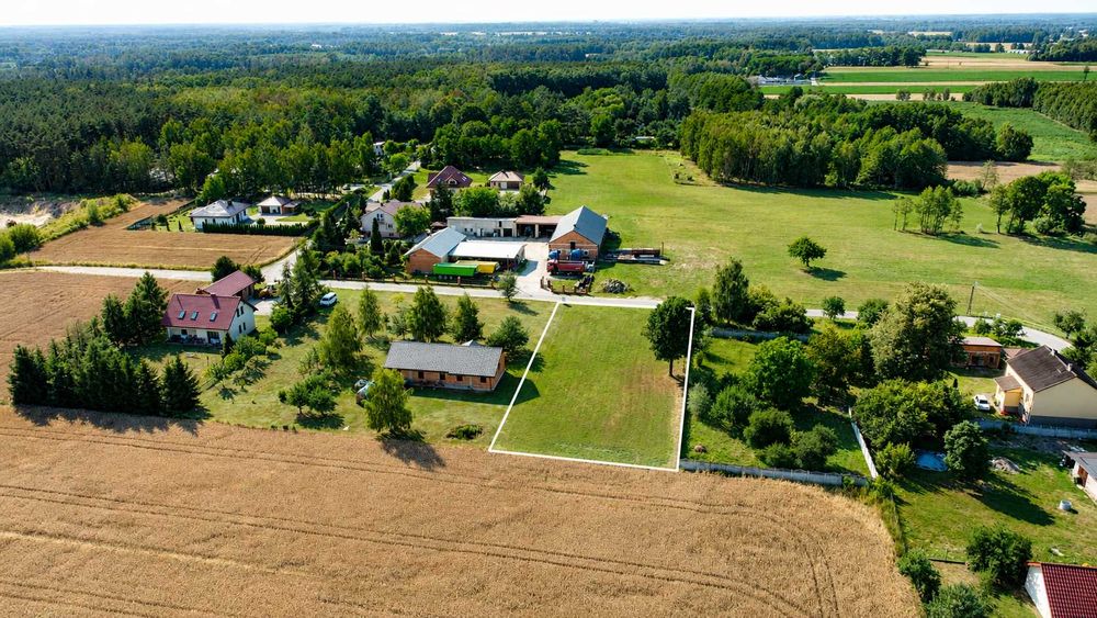 Działka budowlana 1583 m² - Tymianka gm. Stryków (media, asfalt, MPZP)