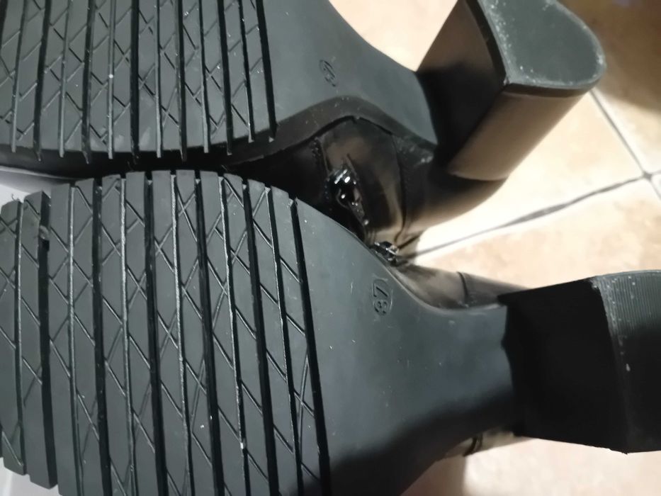 Buty botki skórzane damskie 5thAvenue na obcasie rozm.37