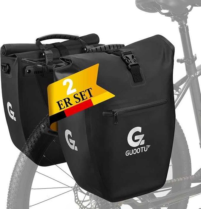 GUOOTU 2-Częściowy Zestaw Toreb Rowerowych na Bagażnik 48 l z Odblaskami