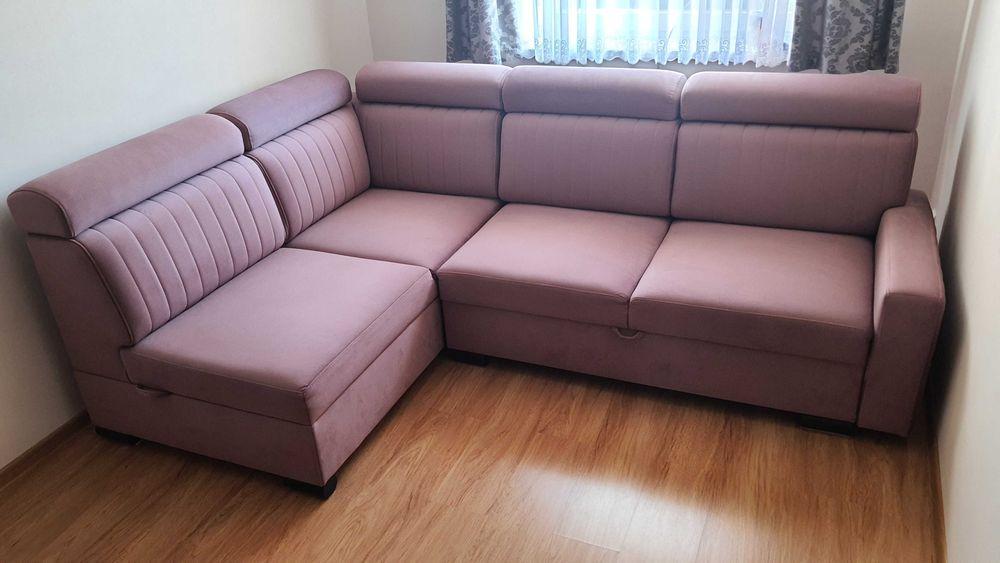 Narożnik z f spania, pojemnik na pościel, idealny, gwarancja, sprężyny