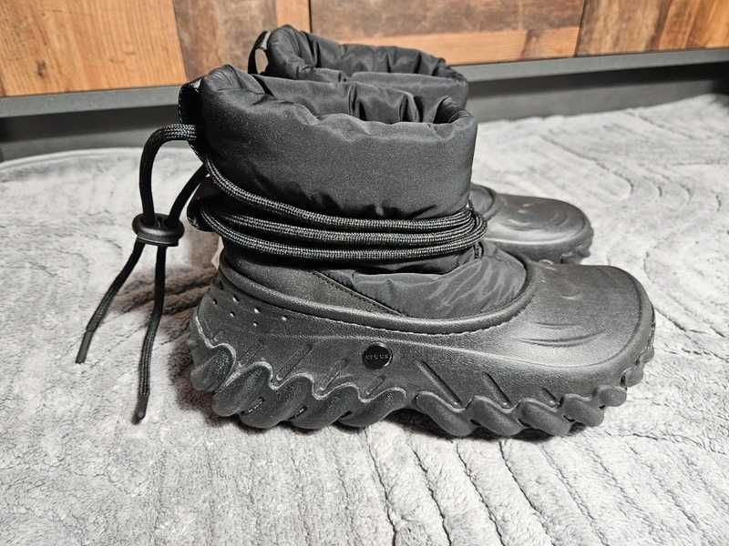 crocs echo boot black/black 39/40 buty zima śniegowce kalosz z futrem