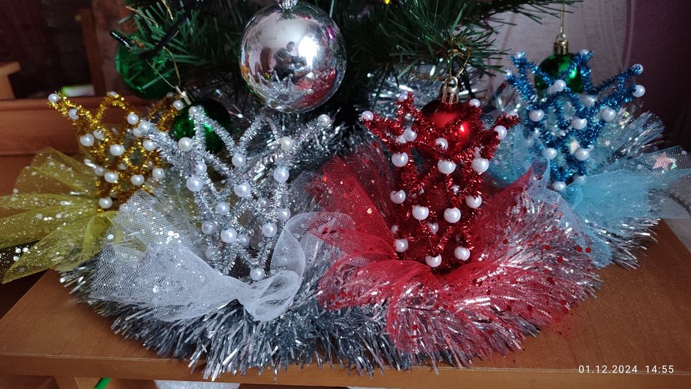 Корона заколка новорічна