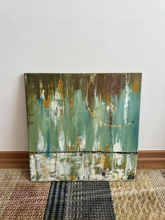 Tela quadrada abstrata 45x45cm