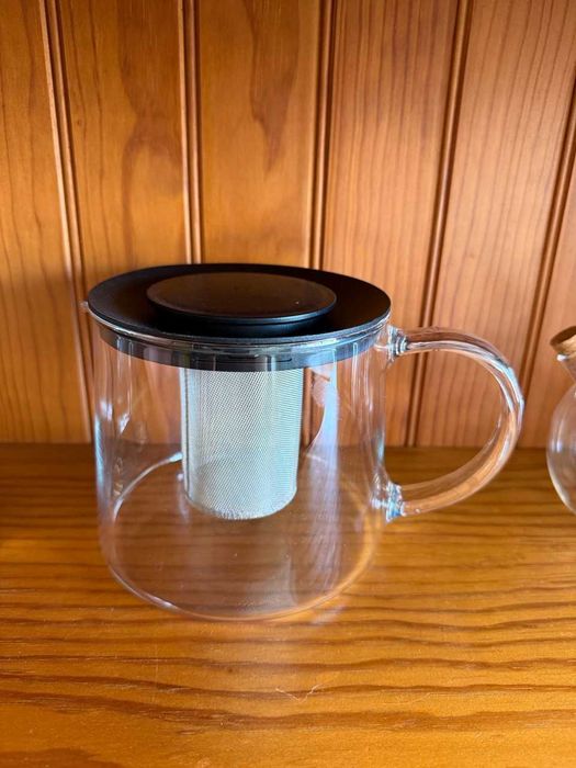 Bule de Vidro com Infusor em Aço Inoxidável (Estilo Bodum Assam)