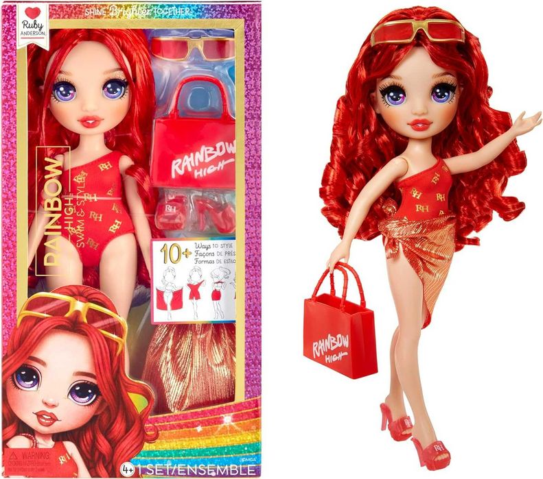 Rainbow High swim: Red Ruby, Sunny. Рейнбоу Хай пляж: Санні, Рубі