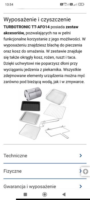 turbotronic piekarnik mały biały