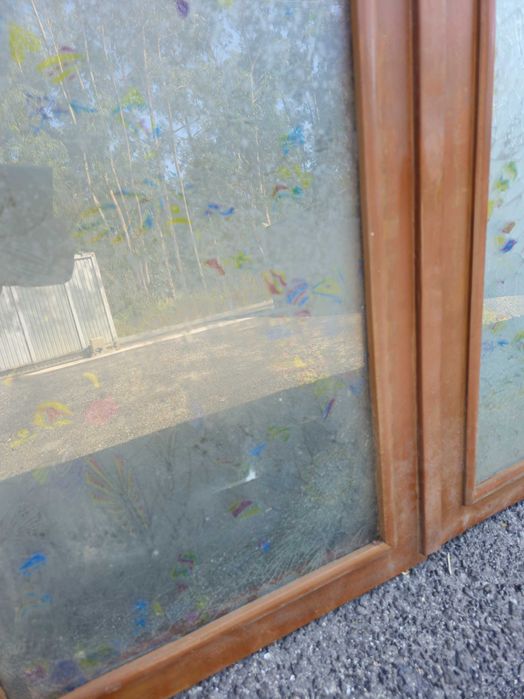 Vitral Janela Madeira Sucupira 1.20mt x97,5cm