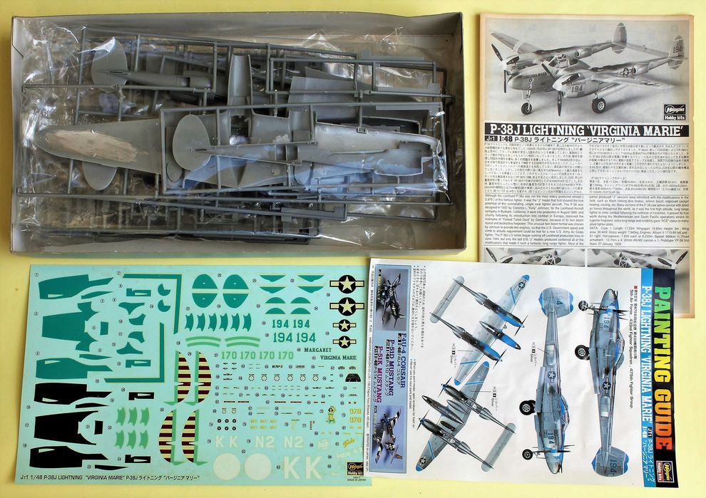 P 38J Lightning Virginia Marie 1/48 Hasegawa