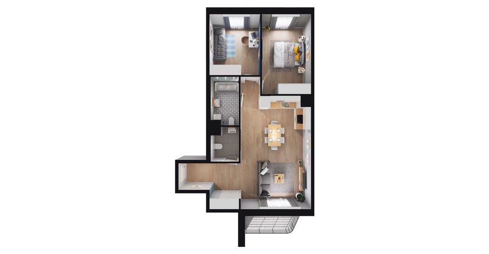 3-pokojowe mieszkanie 67 m² + balkon Bezpośrednio - Widok 3