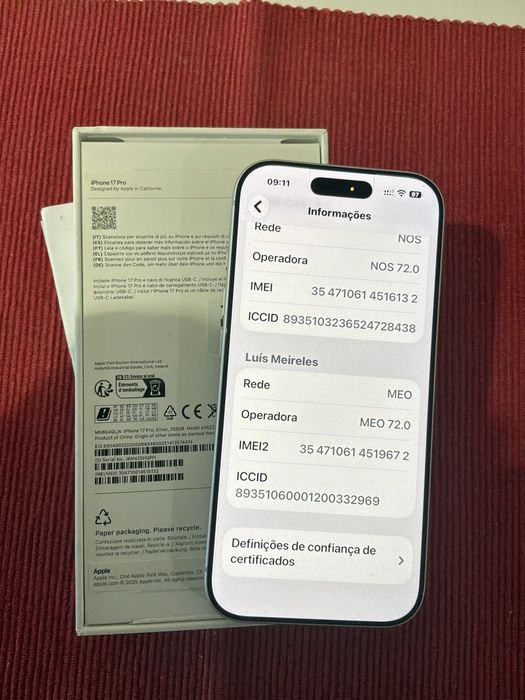 Iphone 17 pro Silver 256Gb