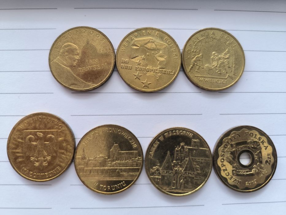 2zł okolicznościowe 7 sztuk