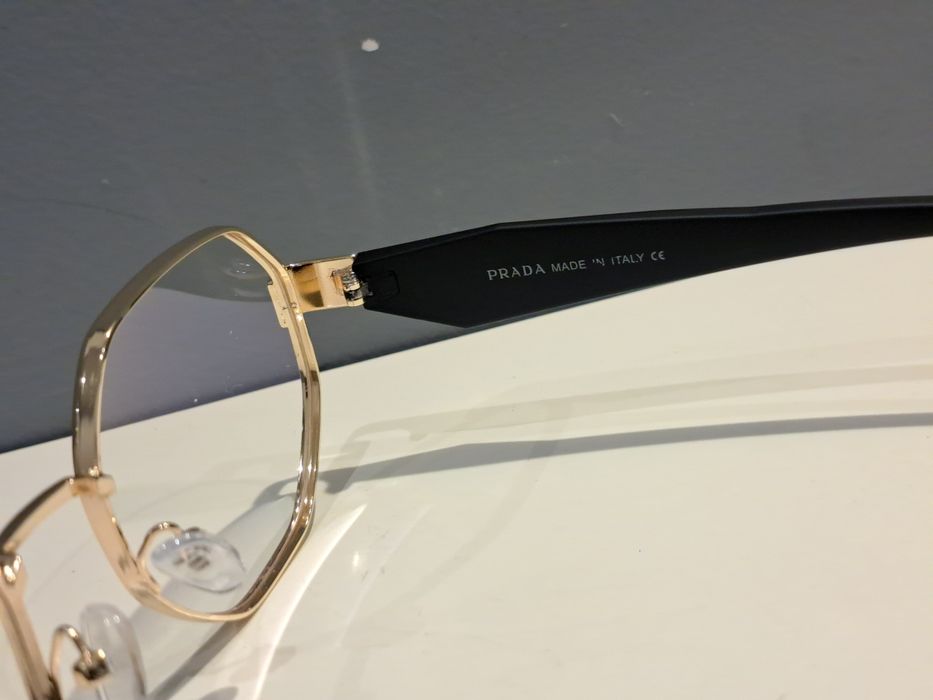 *PRADA damskie nowe oprawki korekcyjne złote okulary zerówki
