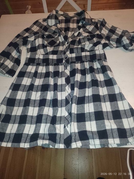 Długa koszula flanelowa