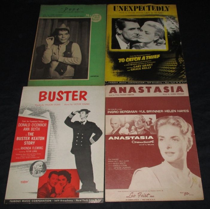Partituras Pautas musicais Filmes Cinema Vintage